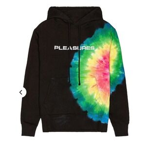 Pleasures Eclipse Embroidered Hoodie Black Tie Dye Mens‎ 2XL P21SP052 XXL NEW